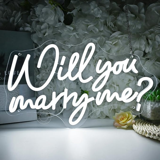SYLHOME Will You Marry Me ? Led Neon Light Sign Hanging Proposal