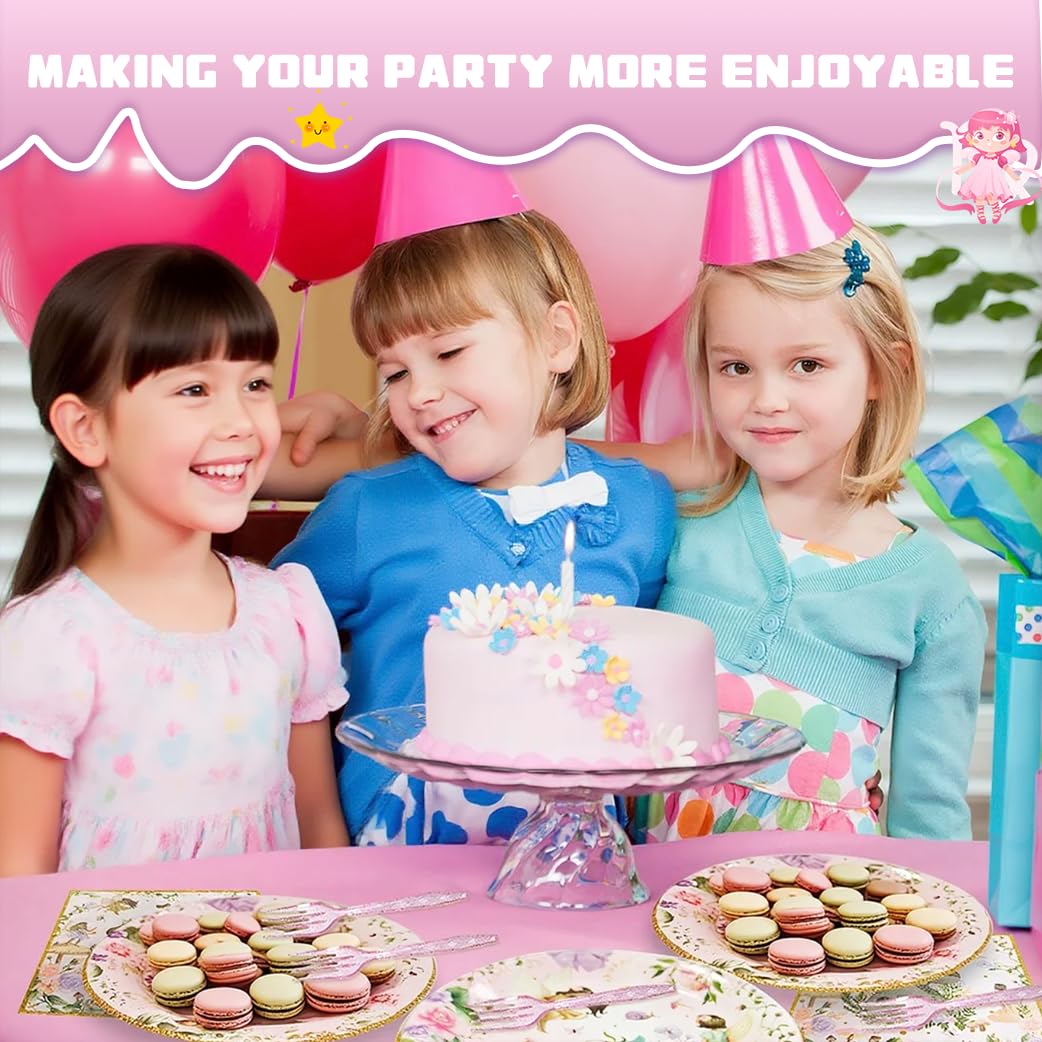 192 Pcs Fairy Party Tableware Set (Serves 48 Guests), Plates, Napkins
