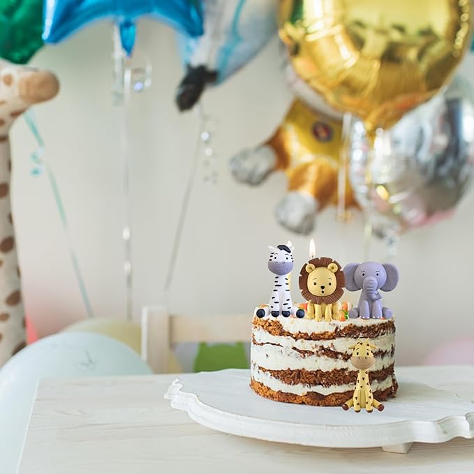 Safari Animal Cake Toppers Jungle Wild Cake Decorations with Lion