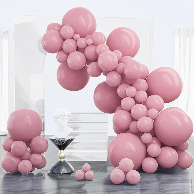 PartyWoo Mauve Balloons 100pcs Different Sizes of 18 12 10 5 Inch