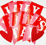 Happy Valentine's Day Banner Red Pink Valentine's Day Bunting Banner