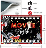 Movie Night Party Backdrop Black and Red Movie Theme