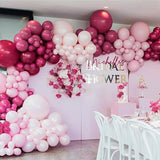 PartyWoo Dusty Pink Balloon Arch Kit Garland 100 pcs Shades of Pink