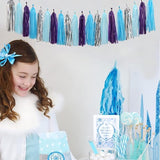 Purple-Blue Silver Frozen Party-Decorations Tassel-Garland -20pcs