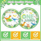 96Pcs One A Saurus Birthday Party Plates and Napkins Dinosaur First