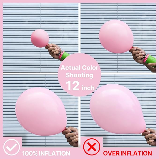 PartyWoo Light Pink Balloons 100 pcs Different Sizes of 36 18 12 10 5
