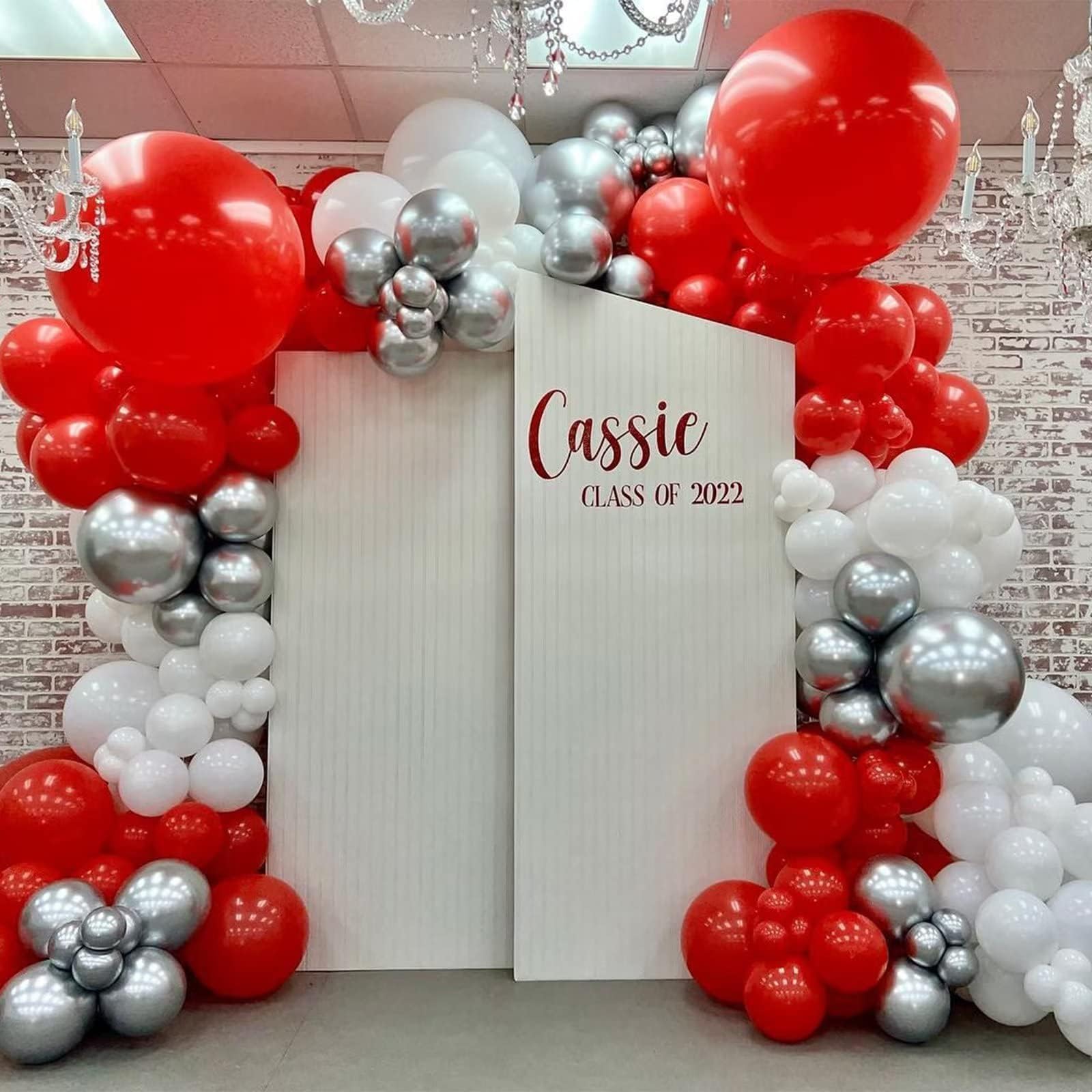 Red and White Balloon Arch Kit, Red and White Balloon Garland Kit, Red
