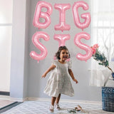 40 Inch Pastel Pink BIG SIS Letter Balloons, Pearl Pink BIG SIS