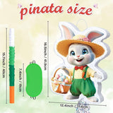 Easter Bunny Piñata Green Rabbit Piñata with Blindfold and Stick