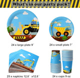 Construction Birthday Party Supplies Set 97 Pieces For Kids Serves