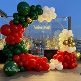 Christmas Balloon Arch Kit 140pcs Double Stuffed Green Red White &