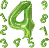 Green 4 Balloons, 40 Inch Large Foil Number Balloons Set 0-9, Self