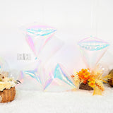Iridescent Diamond Balloons 4 pcs,Transparent Foil Diamond Balloon for