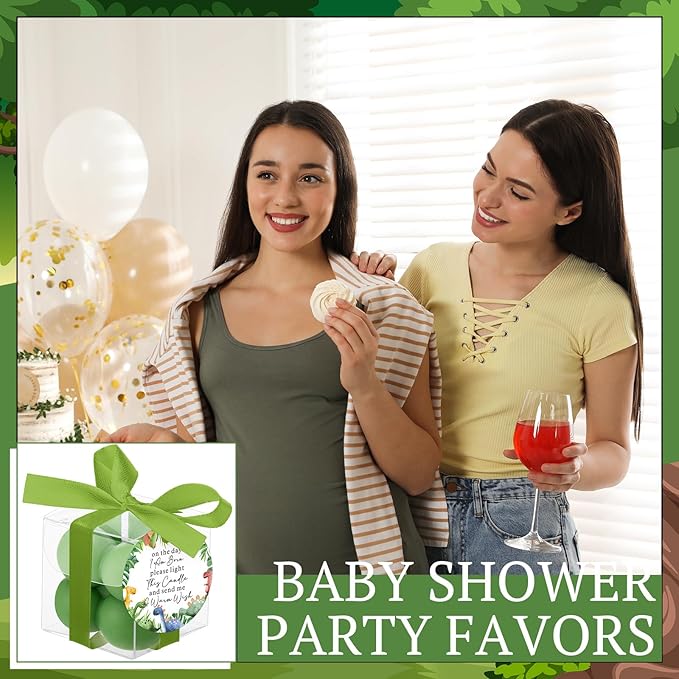 24 Sets Dinosaur Baby Shower Favors Small Bubble Candle Baby Shower
