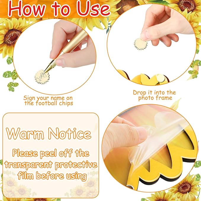 63 Pcs Sunflower Baby Shower Guest Book Alternatives Set Baby Shower