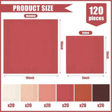 Whaline 120 Sheet Fall Rust Color Cocktail Napkin 6 Colors Gradient