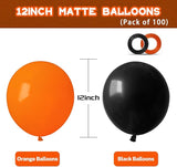 100 Pcs Black and Orange Balloons 12 Inch Halloween Latex Balloons