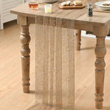 Artoid Mode Coffee Gold Gauze Table Runner 120 Inch 10FT, Glitter