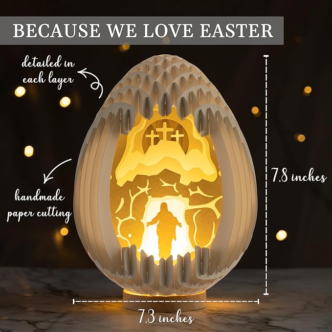 Lighted Easter Egg Centerpieces for Tables Indoor Resurrection Scene