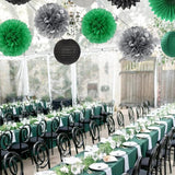 Black Green Silver Football Party Decorations 20pcs Soccer Theme