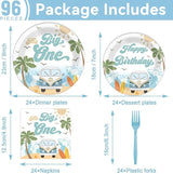 Summer Beach The Big One Party Plates Napkins Boy Surfing First