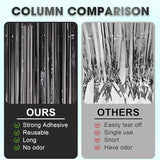 Voircoloria 3 Pack 3.3x8.2 Feet Black Foil Fringe Backdrop Curtains,