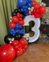 Black Red and Blue Balloons, 50PCS Red and Blue Party Balloons,