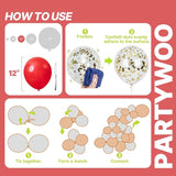 PartyWoo Red Black and Gold Balloon Arch Kit Garland 142pcs Different