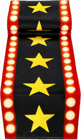 13 x 72 Inch Movie Night Table Runner with Gold Star Design Movie