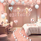 Pink Birthday Balloons Decorations Rose Gold Birthday Balloon