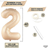 KatchOn, Huge Caramel 2 Balloon Number - 40 Inch, Two Groovy Balloons
