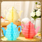 Wettarn 6 Pcs Floral Tea Party Decorations Spring Teapot Honeycomb