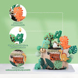 Dinosaur Cake Decorations Set with Dinosaur Leaves Grasses