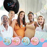 Gender Reveal Pins 60Pcs 4.4cm Team Boy or Girl Gender Reveal Button