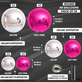 KatchOn, Hot Pink and Silver Balloons - 22 Inch Pack of 14 | Silver