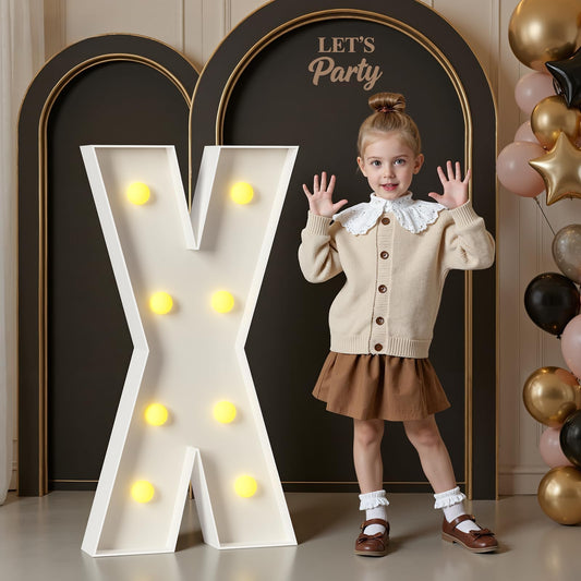 Mixifox Marquee Letters 3 Feet Tall, 3FT Large Light up Letters X, Big