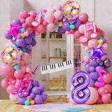 9Pcs Kpop Birthday Decorations - Kpop Music Balloons Hot Pink Mus 8