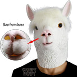CreepyParty Alpaca Mask - Animal Halloween Costume for Parties,
