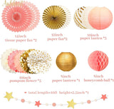AOBKIAT Pink Gold Party Decorations Kit-Tissue Paper Pom