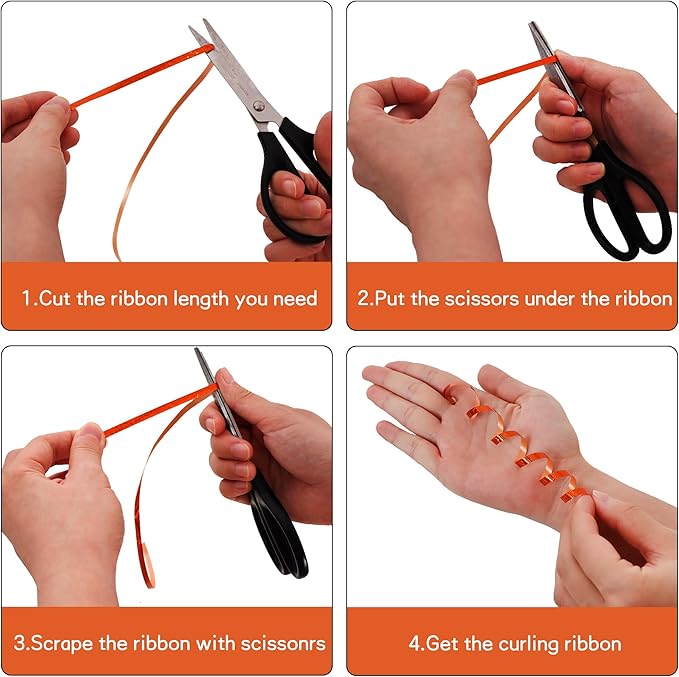 BEISHIDA 500 Yards Orange Ribbon Crimped Curling, Balloon String