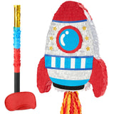 WERNNSAI Rocket Piñata - Rocket Ship Piñata Bundle with Blindfold and