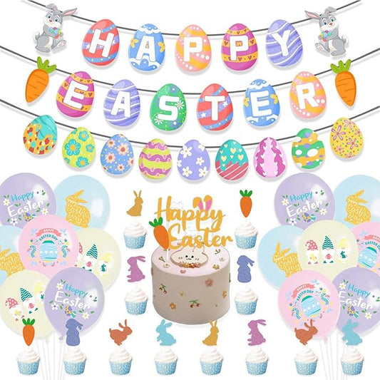 50 Pcs Easter Decorations Indoor Easter Décor Easter Balloons Happy