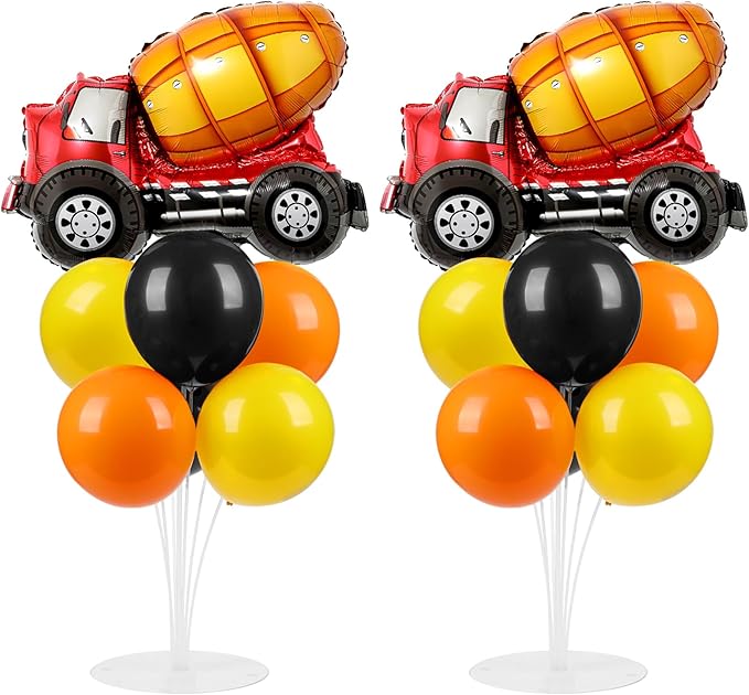 Construction Party Balloons Stand Kit 2 Sets with 2 Construction