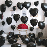 Black Heart Balloons, 19PCS Black Heart Shape Balloons, 18Inch with