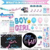 Wheels or Heels Gender Reveal Decorations 169 PCs Boy or Girl Gender