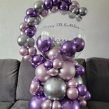 100pcs Metallic Pink Purple Balloon Garland Kit, Metallic Purple