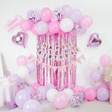 Pink Purple Birthday Decorations for Girls,Happy Birthday Party