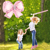 Pink Bow Pinata Set - Coquette Pink Crystal Bow Piñata with Blindfold