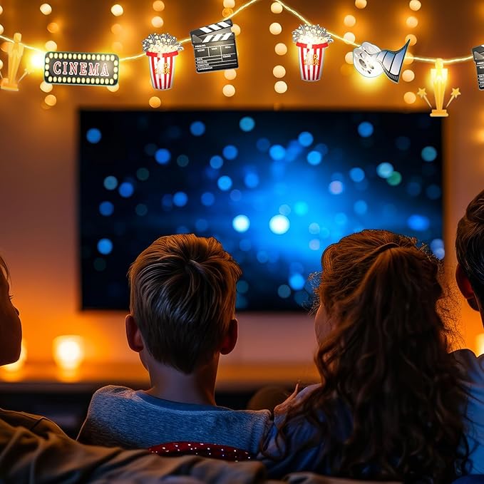 10 ft Movie Night Decorations Movie Night Party Supplies 20 LED