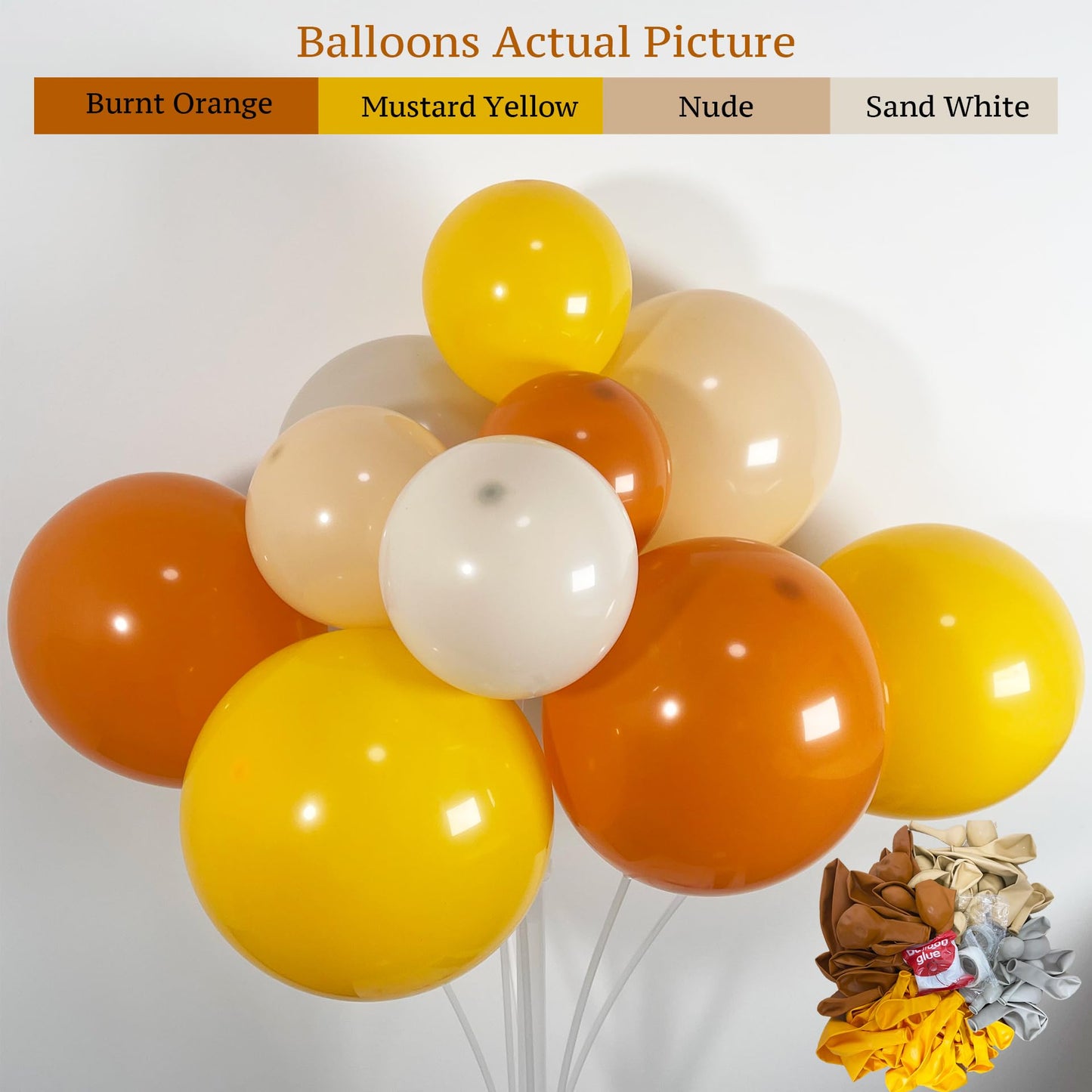 Here Comes The Sun Balloon Arch Kit 136 Pcs Retro Burnt Orange